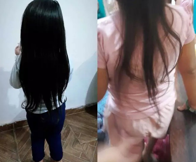 criança cabelo cortado