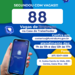 Casa do Trabalhador de Costa Rica inicia semana com 88 oportunidades de Emprego