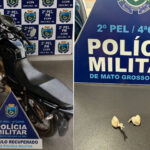 Adolescente de 15 anos é apreendido com moto furtada e porções de crack em Costa Rica