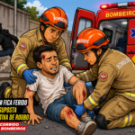Homem fica ferido após suposta tentativa de roubo e é socorrido pelos Bombeiros em Costa Rica