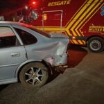 Jovem de 22 anos fica ferido em colisão entre motocicleta e carro em Chapadão do Sul