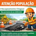 Prefeitura orienta moradores durante obras de recapeamento na Rua D, no Bairro Esperança