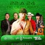 Léo Foguete, Gian & Giovani e Mayck & Lyan: confira os horários e atrações dos 39 anos de Chapadão do Sul
