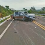 Acidente na MS-436, próximo à ponte do Piraputanga, em Figueirão