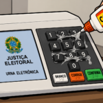 Urna eletrônica tem teclas coladas em Chapadão do Sul; câmeras ajudam a identificar suspeito