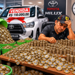 Borracheiro compra Hilux de R$ 110 mil com milhares de moedas de R$ 1 e vendedor passa oito horas tentando contar dinheiro